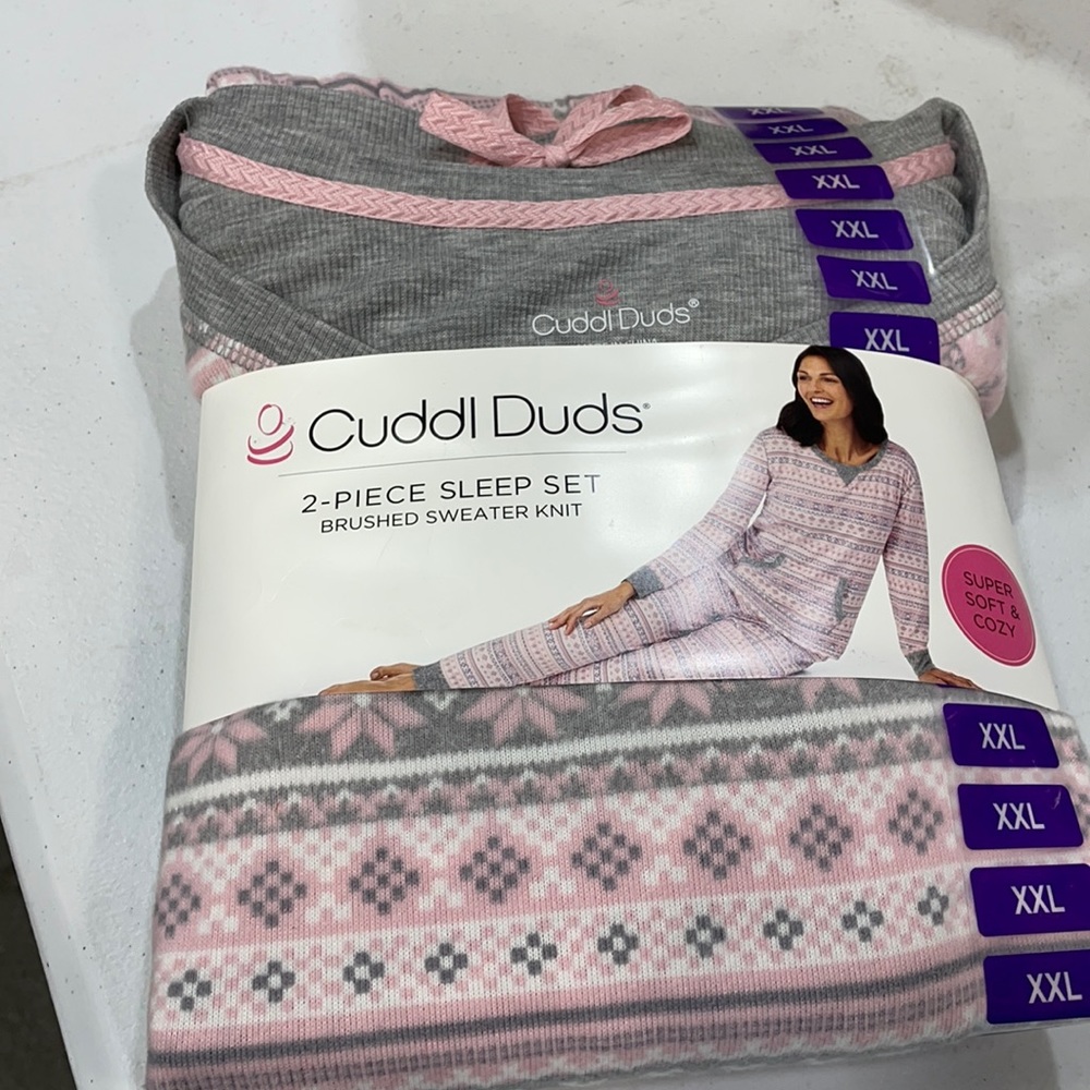 Cuddl Duds 2-piece Sleep Set Brushed Sweater Knit
